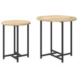vidaXL Bijzettafelset - 2 stuks - Sonoma Eiken en Zwart - 50 x 50 x 50 cm
