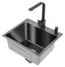 Évier en acier inoxydable 75 x 46 cm avec robinet extractible
