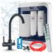 Ari robinet de cuisine 3 voies Linko, noir mat, incluant robinet de évier et système de filtration d'eau Aquaphor Ro-202S Pro, modèle sous plan