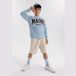 Minoti sweater jongens met ronde hals - katoen - blauw