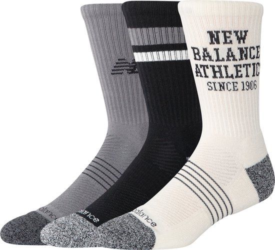 New Balance Active Graphic Crew Socks 3 Pack Unisex Sportsokken - ASSORTED