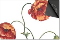 Dietrix Inductie Beschermer 60x52 - Botanical - Klaproosjes op wit