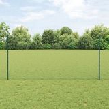 vidaXL Zeshoekig gaashek met palen 25 x 1,2 m PVC-coated staal groen