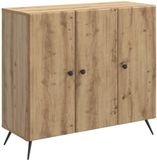 vidaXL Dressoir Artisanaal eiken 89 x 34,5 x 80 cm Bewerkt hout