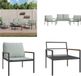 vidaXL 3-delige Loungeset met Kussens Staal Antracietkleurig