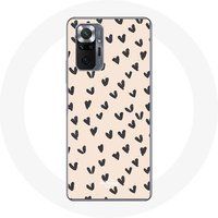 Maniacase Hoesje voor Xiaomi Redmi Note 10 Pro Abstracte textuur achtergrond zwarte harten