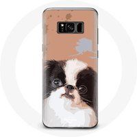 Maniacase Hoesje voor Samsung Galaxy S8 Japanse Spaniël zwart-wit hondenras