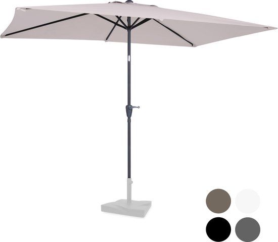 VONROC Rapallo Parasol 200x300cm - Beige - Kantelbaar - UV-bescherming - Incl. beschermhoes