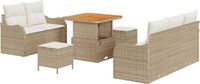 vidaXL Tuinbank Set 8-delig Beige Polyrattan
