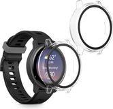 kwmobile 2x cover geschikt voor Garmin vivoactive 5 / active 5 - Fitnesstracker cover van gehard glas en kunststof frame set transparant