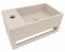 Julia fontein 35x20 cm beige Solid Surface met handdoekhouder links