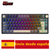 RK Royal Kludge R75 Gasket Mechanical Keyboard 75% RGB Backlit Hot-swappable Wired Spanish Gaming Keyboard with PBT Keycaps Knob
