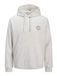 JACK & JONES Jjalliance Sweatshirt Hood Jjalliance hoodie voor heren (1 stuk), Wit-grijs, S