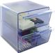 m-office Kali Archicube Stapelbare Organizer met 2 Kleine en 1 Grote Lade (Transparant Blauw)