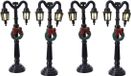 Merkloos / Sans marque Kaemingk B.V. 4x Kerstdorp onderdelen straatverlichting lantaarnpalen kerstkrans 12,5 cm