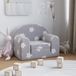 Prolenta Maison Exclusive - Kinderslaapbank, lichtgrijs, sterrenprint, zachte pluche stof
