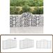 vidaXL Gabions - 4 pièces - Courbé - 200x50x100/120 cm - Métal - Argent