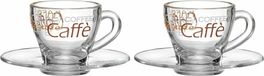 Ritzenhoff & Breker Tasses à expresso, set de 2, Milano, avec soucoupes, verre, marron, 95 ml, 820836