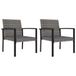 VidaXL Tuinstoelen 2 stuks, Gecapitonneerde zitting, Polyrattan, Staal, Grijs