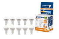 10 GU10 LED-lampen, 6 watt equivalent aan 40 watt halogeenlamp, 470 lumen, 3000K warm wit licht, 120 graden stralingshoek, niet-dimbare LED-lamp