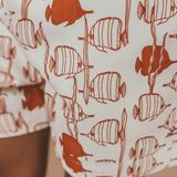 Salted Stories Swim Shorts Fishy White Swan 110