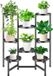 Merkloos Support de plantes Support de pot de fleurs en métal Support de plantes intérieur extérieur pour patio jardin balcon salon (8 couches noir)