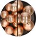 Merkloos / Sans marque Kaemingk B.V. Kerstballen - kunststof - 18x stuks - lichtbruin - 6 en 8 cm