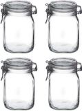 Bormioli Rocco Weckpot/inmaakpot - 8x stuks - 1L - glas - met beugelsluiting - luchtdicht