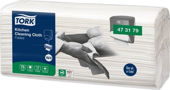 Tork Keuken schoonmaakdoekje gevouwen W4 - 1 pak x 75 stuks