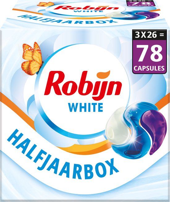 Robijn Classics Stralend Wit 3-in-1 Wascapsules - Voordeelverpakking - 78 wasbeurten