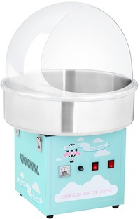 Royal Catering Suikerspinmachine met spatbescherming - 52 cm - 1200 W - turquoise