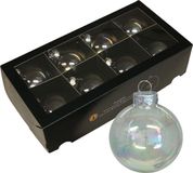 Othmar Decorations kerstballen - 8x - transparant parelmoer - glas - 8 cm