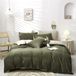 Shenzhen Haorui Industrial Technology Co., Ltd. Linge de lit 135 x 200 cm vert olive vert foncé beige uni ensemble de literie réversible housse de couette et taie d'oreiller en microfibre 80 x 80 cm avec fermeture éclair