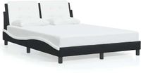 vidaXL Bedframe Zadar Kunstleer Zwart en Wit 120x200 cm