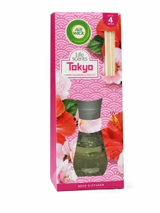 Air Wick Essentials Geurstokjes Tokyo - Cherry, Blossom & Hibiscus - 25 ml