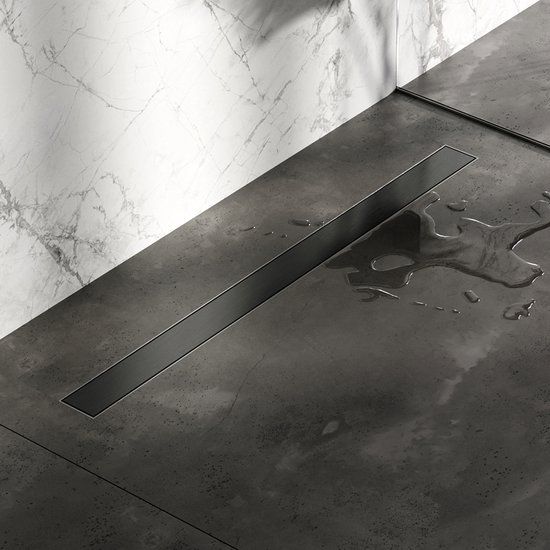 Brauer Douchegoot - 100x7.5cm - Tegelinlegrooster - Gunmetal
