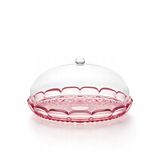 Plateau à gâteau double face sans marque avec couvercle, 30 cm, rose flamant
