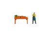 NOCH Tiny-Scenes "Groentestand" met modelfiguren van kunststof voor H0 weekmarkt
