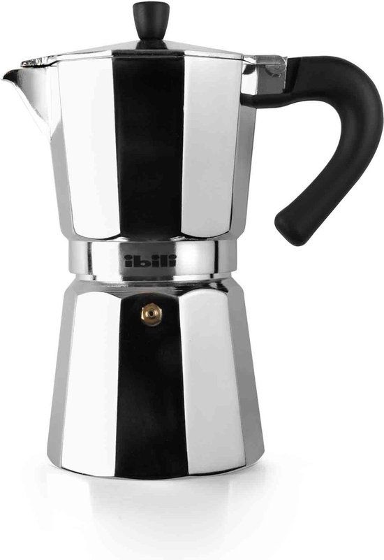 Ibili Espressomaker - 3 kops - Aluminium - Zilver