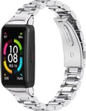 Strap-it Stalen Smartwatch bandje - Geschikt voor Huawei Band 6 - Zilver