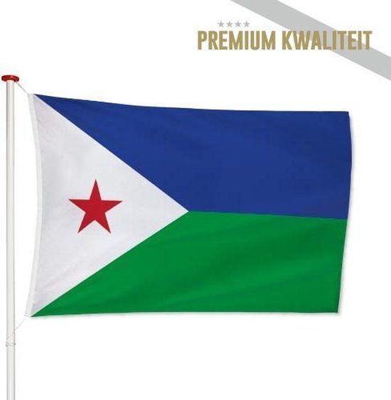 Djiboutiaanse Vlag Djibouti 100x150cm - Polyester - Geschikt voor boot