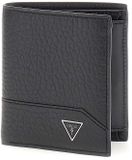 GUESS Leren kaarthoes Torino Bifold No Coin Black zwart