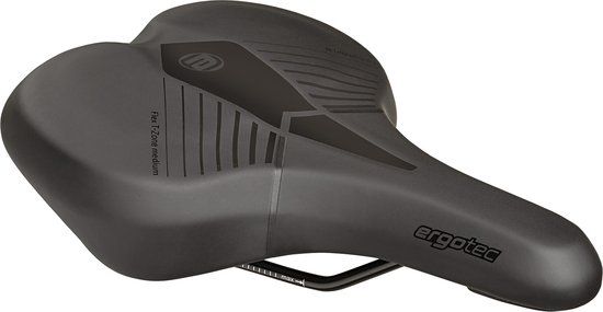 Ergotec Comfort Plus Fietszadel - Zwart - Stadsfiets - Unisex