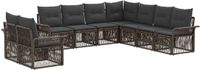 vidaXL Tuinbank - Set - 9 zitplekken - Grijs - Polyrattan
