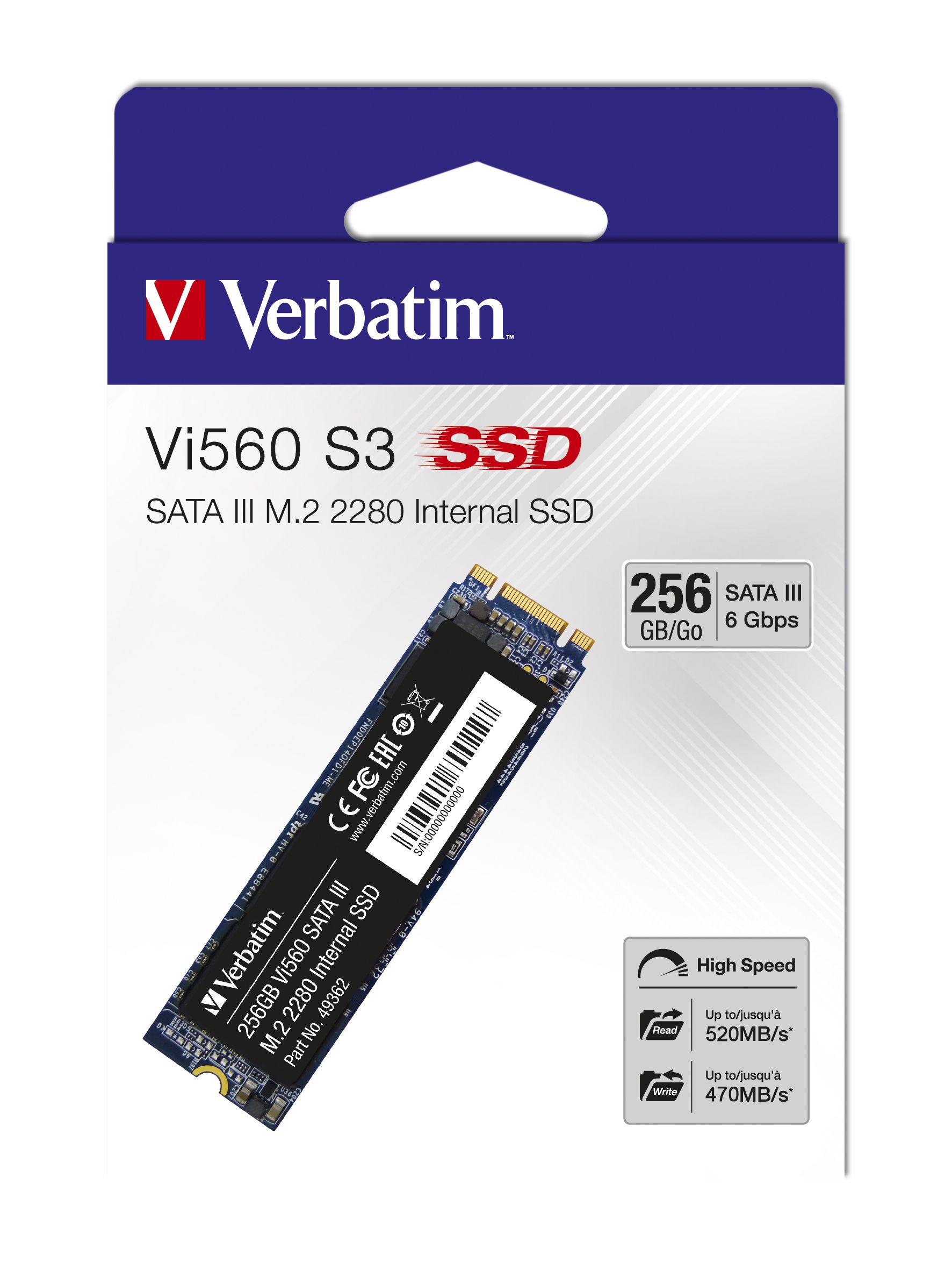 Verbatim Vi560 S3 M.2 SSD - 256GB