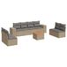vidaXL 9-delige Loungeset met kussens, polyrattan, beige