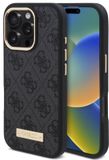 Guess GUHMP16LU4GPRK iPhone 16 Pro 6.3" noir/noir coque rigide 4G plaque logo MagSafe