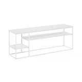 Furinno Moderne lifestyle-standaard voor tv tot 65 inch, ontworpen hout, massief wit/wit, 152 cm breed