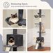 Markenlos Wan GmbH Krabpaal voor katten, vloer tot plafond, in hoogte verstelbaar (216-273 cm), met hangmat en kattenmandje, 5 niveaus, donkergrijs