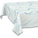 Wasdoek tafelkleed, afwasbaar, onderhoudsvriendelijk, waterafstotend, lotuseffect, voor buiten, tuintafelkleed, golven, blauw, 180 x 140 cm, met zoom, omzoomd